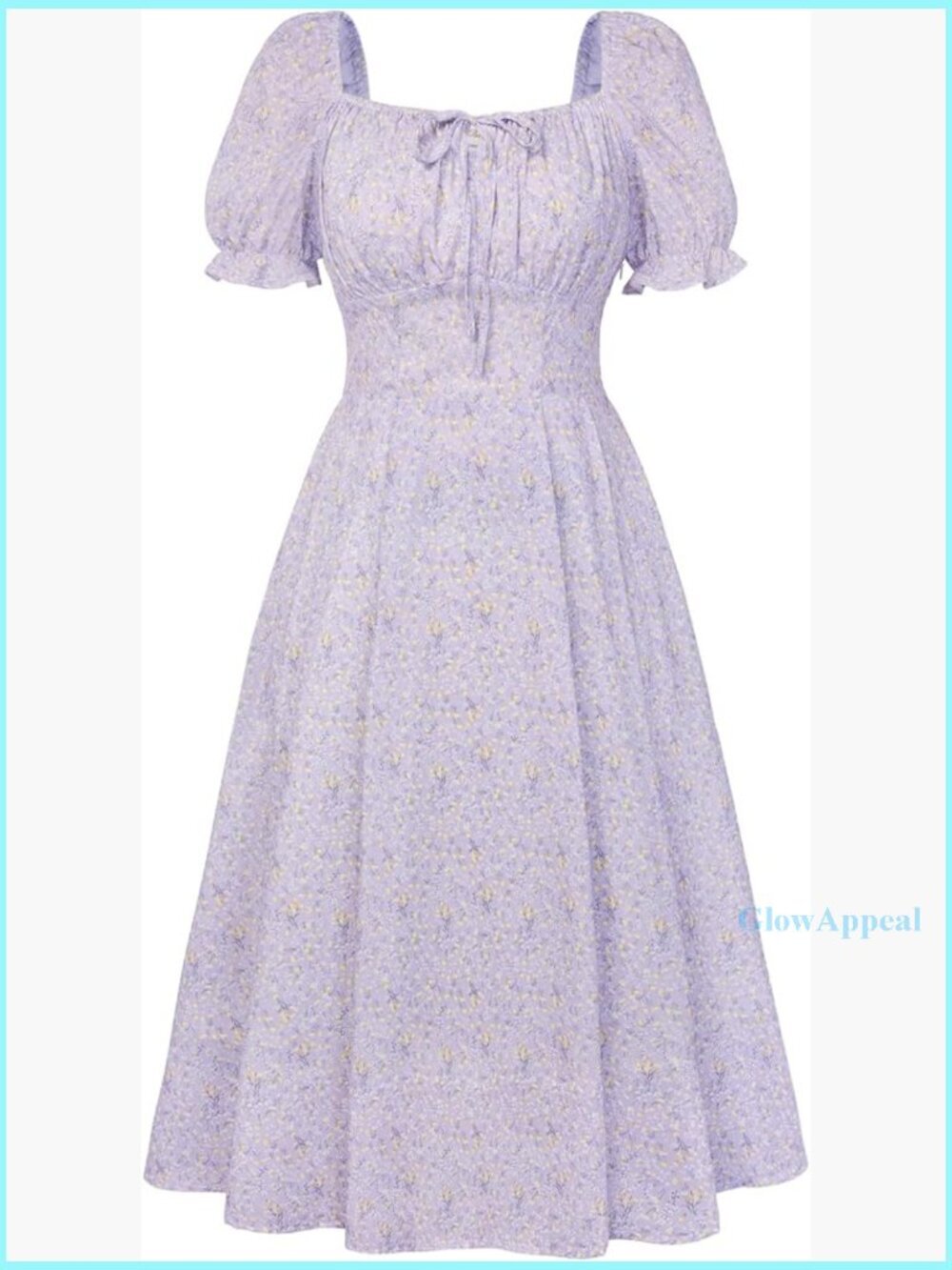 Vintage Floral Midi Dress with Pockets Short Sleeve A-Line